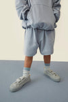 Gray Label Ribbed Socks GOTS (2-pack) - Stone Gray - Cream