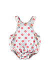Baby Romper | Light Blue Denim w/ Red Dots