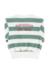 Sweatshirt | Ecru & Green Stripes w/ Piupiuchick Print