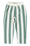 Jogging Pants | Ecru & Green Stripes