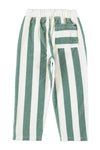 Jogging Pants | Ecru & Green Stripes