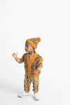 Long Sleeve Babygrow | Sand w/ Double Stripes