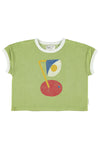 Terry Cotton T-Shirt | Green w/ Desk Lamp Print