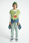 Terry Cotton T-Shirt | Green w/ Desk Lamp Print