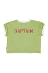 Terry Cotton T-Shirt | Green w/ Desk Lamp Print
