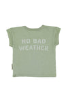 T-Shirt | Olive Green w/ Sun & Cloud Print baby