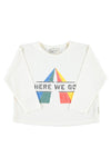 Longsleeve T-Shirt | Ecru w/ Here We Go Print
