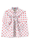 Short Dress | Light Blue Denim w/ Red Dots