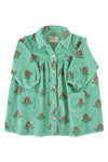 Short Dress | Green w/ Big Flowers