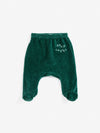 Bobo Choses velvet footed leggings - Green