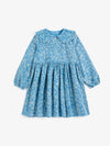 Sketchy Flowers all over corduroy dress - Blue