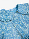 Sketchy Flowers all over corduroy dress - Blue
