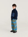 Tartan all over woven pants - Blue
