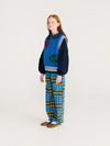 Tartan all over woven pants - Blue