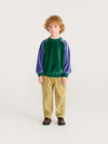 Color Block terry cloth sweatshirt - Green