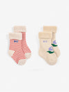 BC Stamp Bloom socks pack - Offwhite