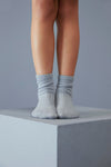 Gray Label Ribbed Socks GOTS (2-pack) - Stone Gray - Cream