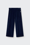 Organic Cotton Velour Pants - Navy