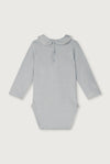 Gray Label Baby Collar Onesie GOTS - Stone Gray - Cream