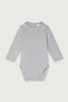 Gray Label Baby Collar Onesie GOTS - Stone Gray - Cream