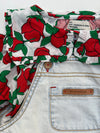 Baby Blouse W/ Sailor Collar | Ecru W/ Red Roses Print