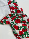 Baby Blouse W/ Sailor Collar | Ecru W/ Red Roses Print