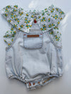 Baby Romper | Washed Light Blue Denim
