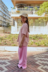 Gray Label Straight Pants with Slit GOTS - Bubblegum