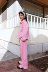 Gray Label Straight Pants with Slit GOTS - Bubblegum