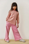 Gray Label Straight Pants with Slit GOTS - Bubblegum