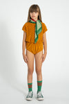 Playsuit | Camel W/ Black Hearts Allover