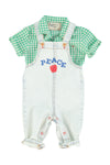 Baby Hawaiian Shirt | Green & Ecru Checkered