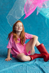 Organic Play Set — Short Sleeve + Shorts in Pink