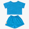 Organic Play Set — Short Sleeve + Shorts in Blue
