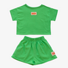 Organic Play Set — Short Sleeve + Shorts in Green