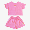 Organic Play Set — Short Sleeve + Shorts in Pink