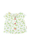 Baby Sleeveless Blouse W/ Collar | Ecru W/ Yellow Flowers Allover
