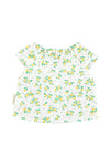 Baby Sleeveless Blouse W/ Collar | Ecru W/ Yellow Flowers Allover