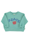 Baby Sweatshirt | Turquoise W/ Peace Print