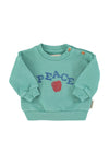 Baby Sweatshirt | Turquoise W/ Peace Print