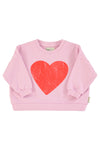 Baby Sweatshirt | Lilac W/ Red Heart Print