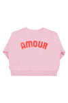 Baby Sweatshirt | Lilac W/ Red Heart Print