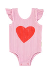 Baby Sleeveless Bodysuit | Lilac W/ Red Heart Print