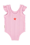 Baby Sleeveless Bodysuit | Lilac W/ Red Heart Print