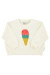 Baby Sweatshirt | Ecru W/ Ice Cream Print