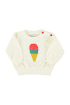 Baby Sweatshirt | Ecru W/ Ice Cream Print