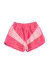 Shorts | Pink W/ White Stripes Print