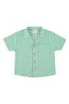 Baby Hawaiian Shirt | Green & Ecru Checkered