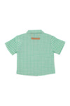 Baby Hawaiian Shirt | Green & Ecru Checkered