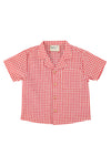 Baby Hawaiian Shirt | Red & Ecru Checkered